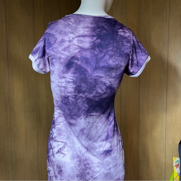 Vintage 70s Rainbow Dress size Small XS Purple Tie Dye Maxi Boho Hippie - Picture 5 of 11